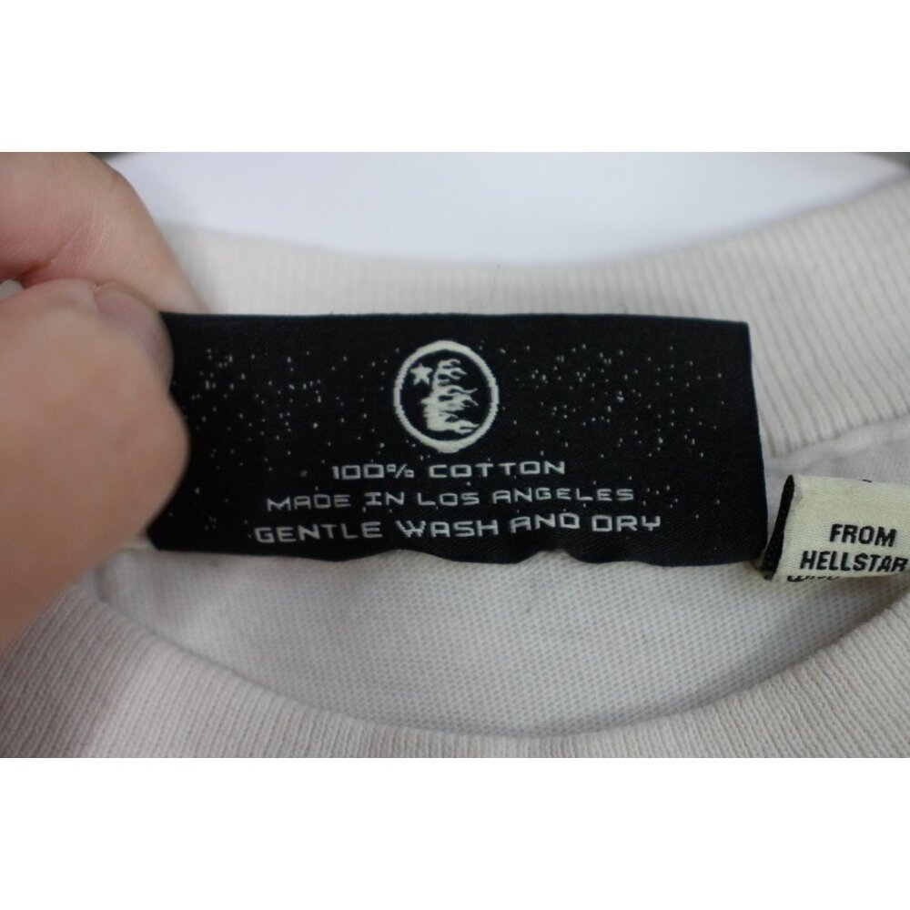 Hellstar Studios Mens Small Basic Cream T-Shirt A… - image 4